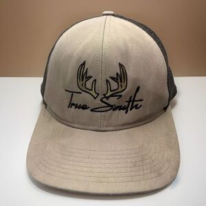 True South Trucker Hat Cap 104C Pro Model‎ Brown Embroidered Distressed